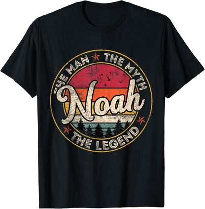 Noah The Man The Myth The Legend Personalized Name T-Shirt