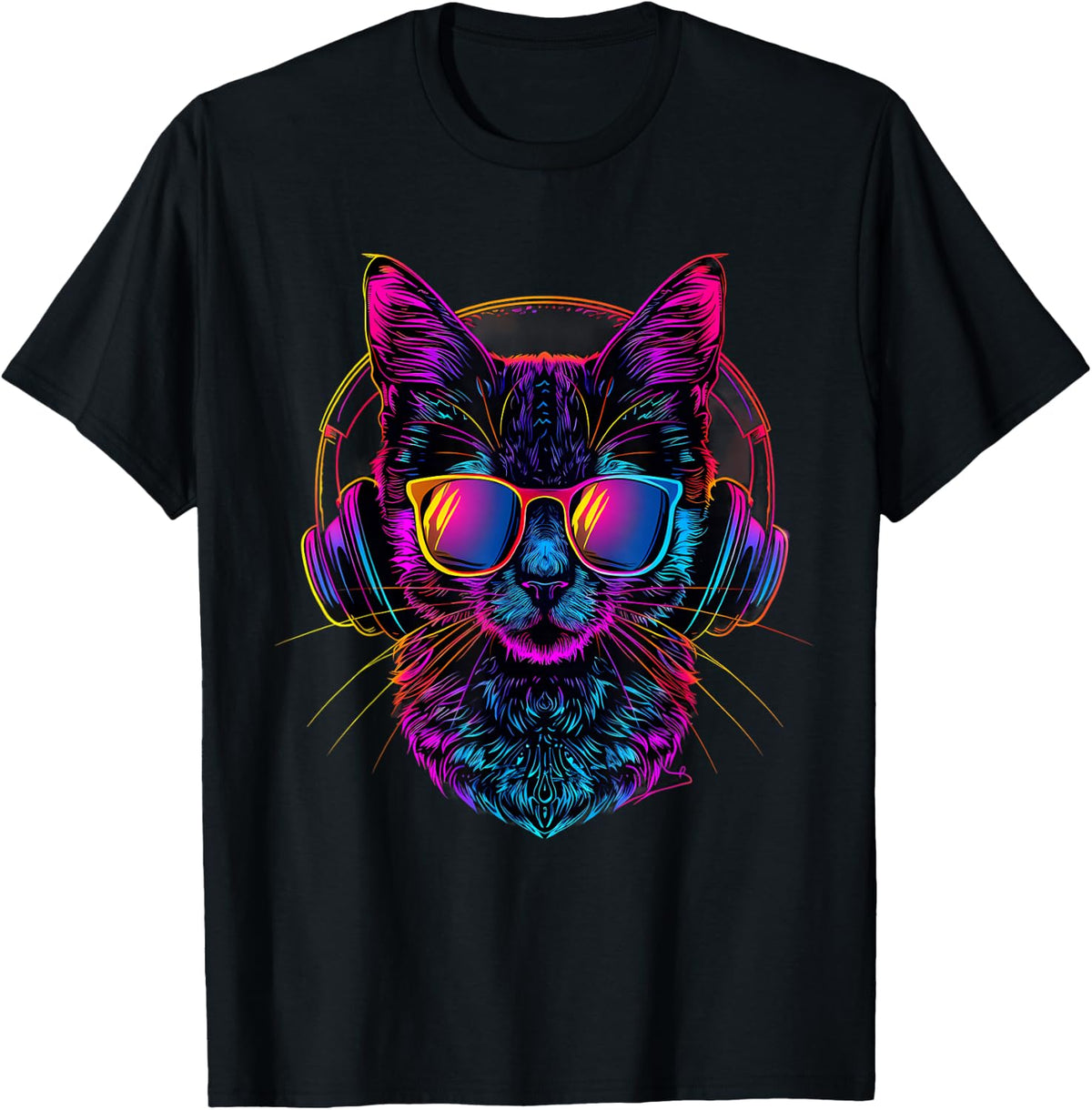 DJ Cat EDM Cat Music DJ Techno Music Headphones Beatmaker T-Shirt