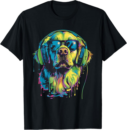 DJ Dog EDM Techno Music Headphones House Music Beatmaker T-Shirt