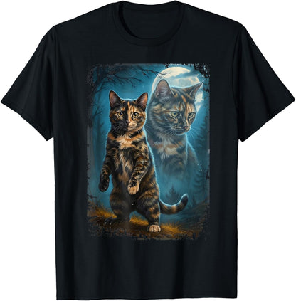 Tortoiseshell Cat Howling at Moon 90's Cat Meme Cat Lover T-Shirt