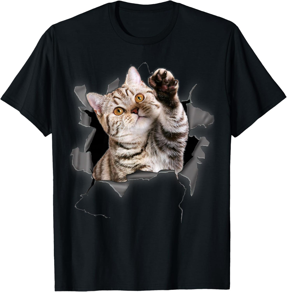 Cute Cat Torn Cloth Funny for Cat Lover, Cat Mom, Cat Dad T-Shirt
