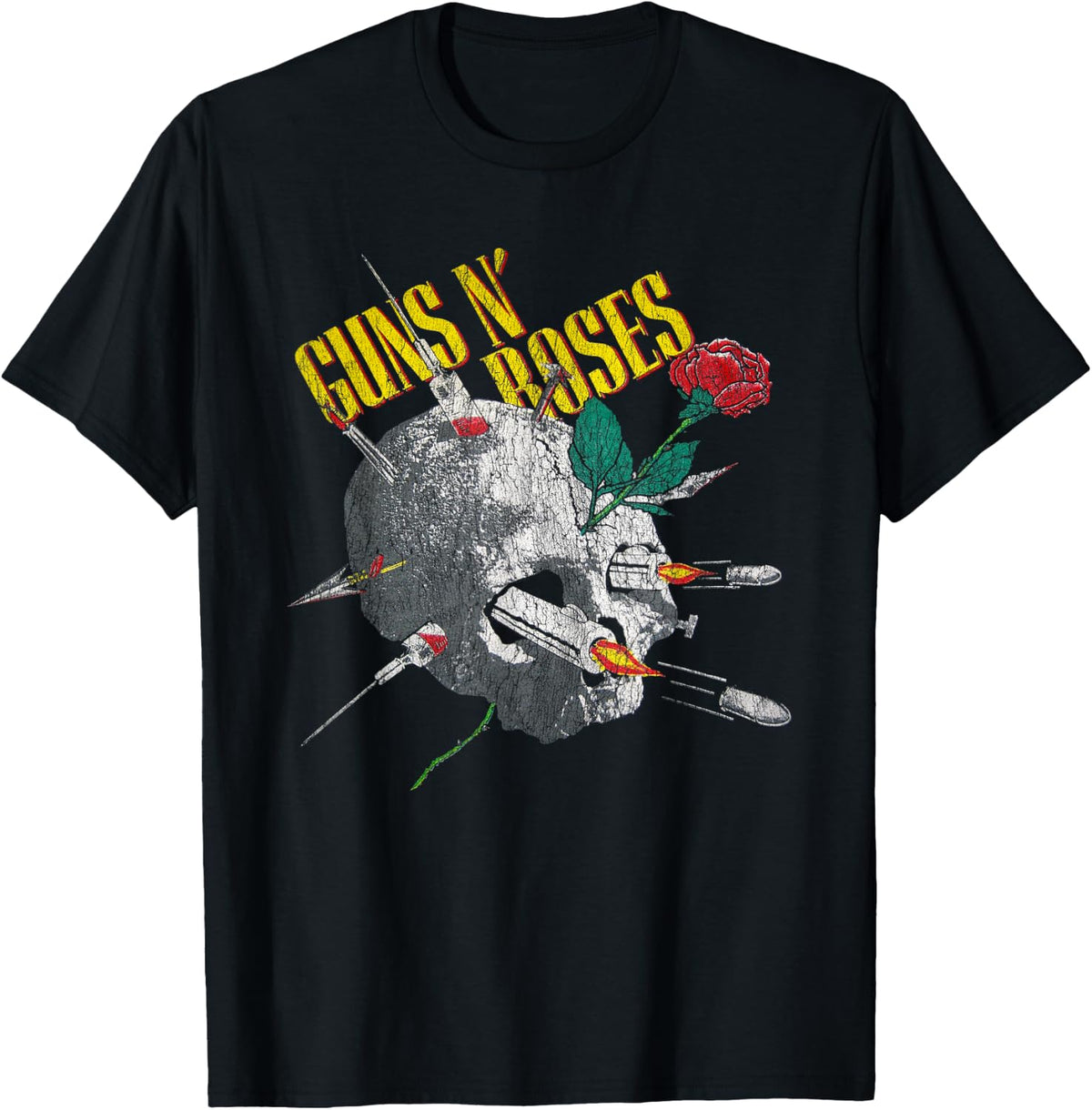 Guns N' Roses Official Needle Skull Vintage T-Shirt